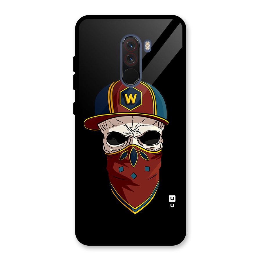 Cool Skull Mask Cap Glass Back Case for Poco F1