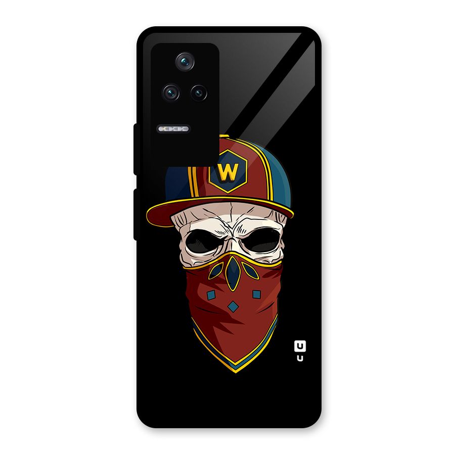 Cool Skull Mask Cap Glass Back Case for Poco F4 5G