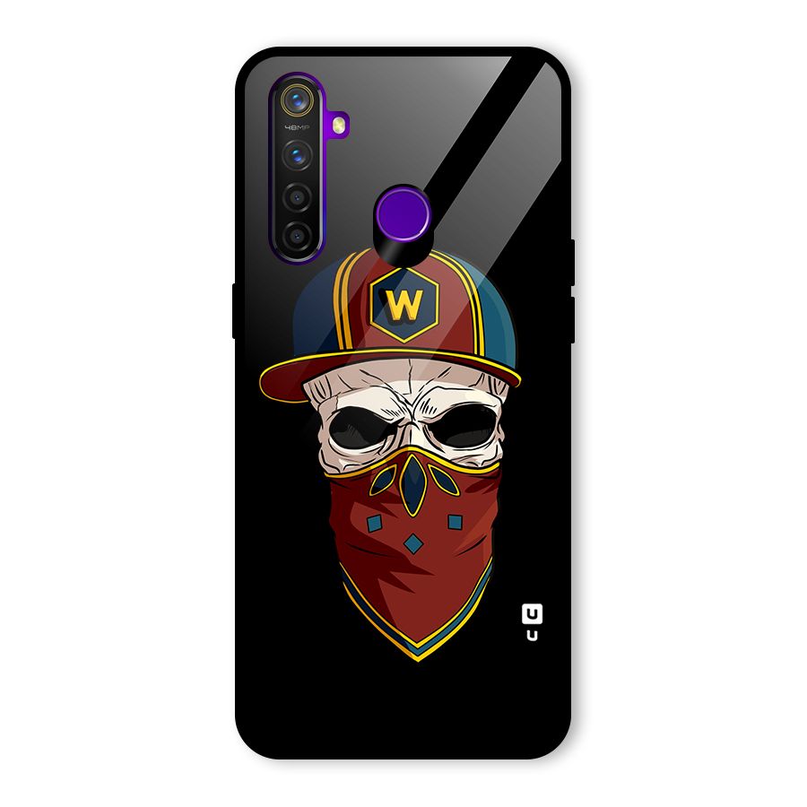 Cool Skull Mask Cap Glass Back Case for Realme 5 Pro