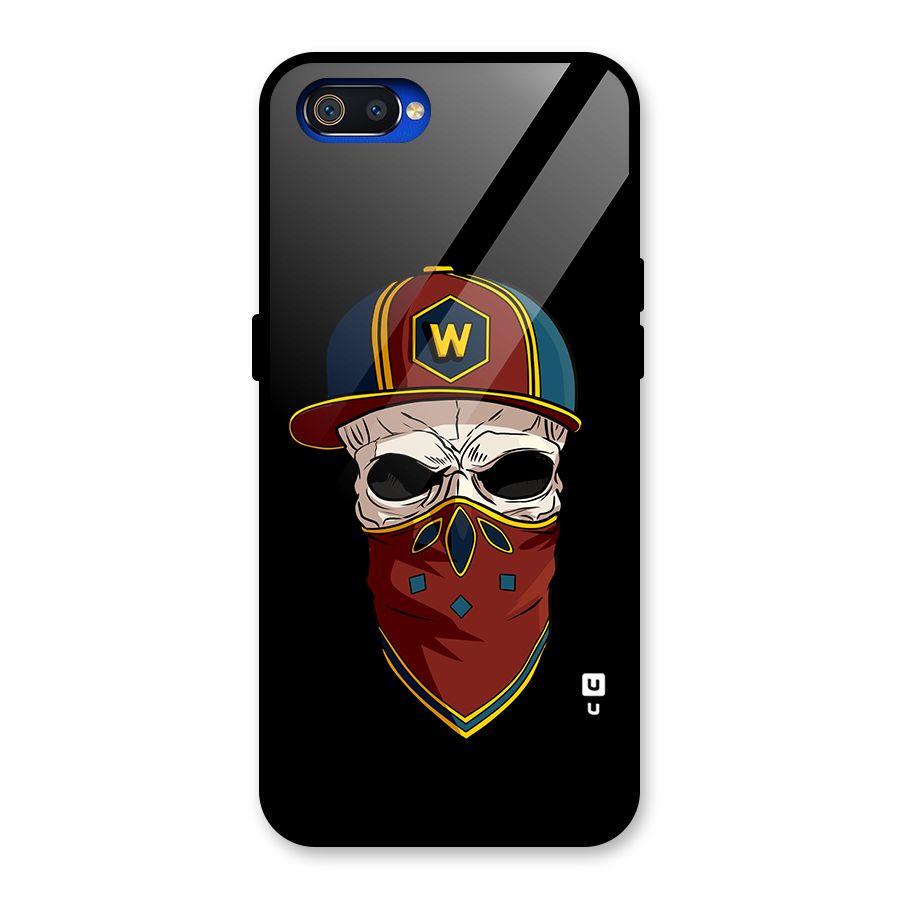 Cool Skull Mask Cap Glass Back Case for Realme C2