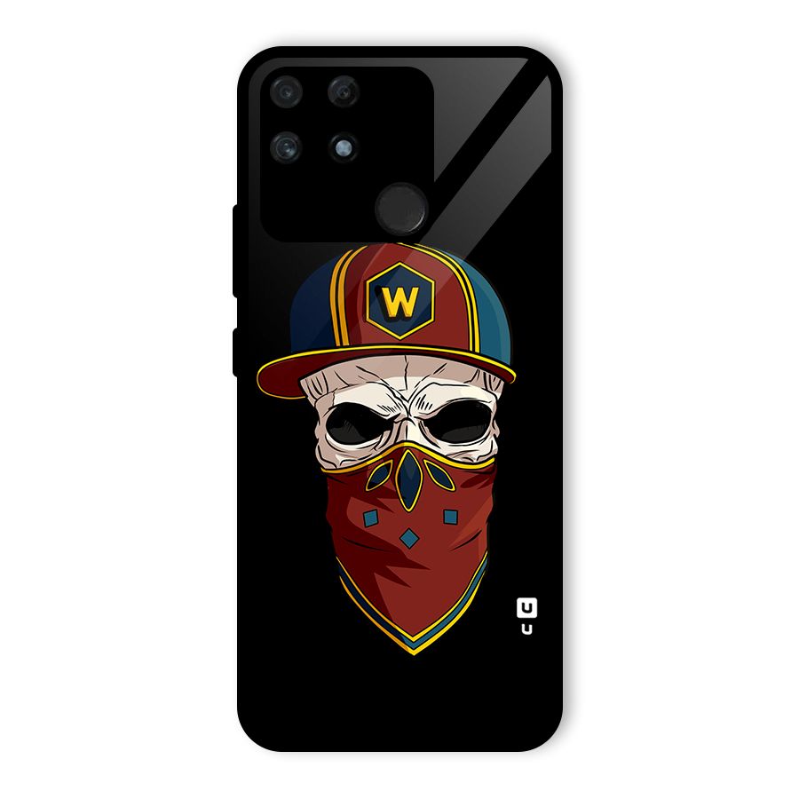Cool Skull Mask Cap Glass Back Case for Realme Narzo 50A