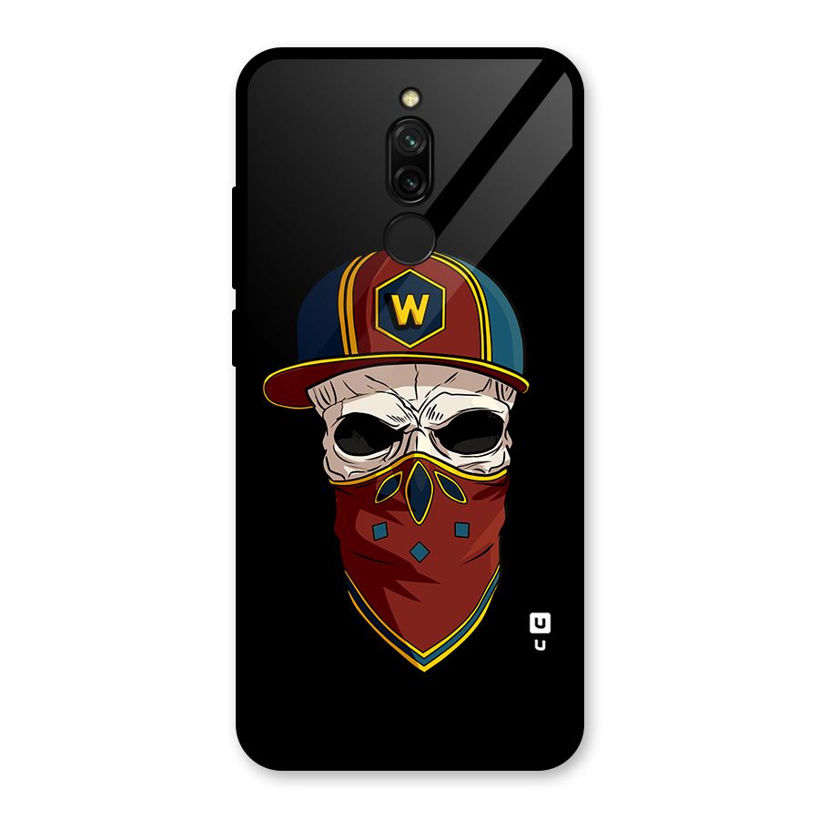 Cool Skull Mask Cap Glass Back Case for Redmi 8