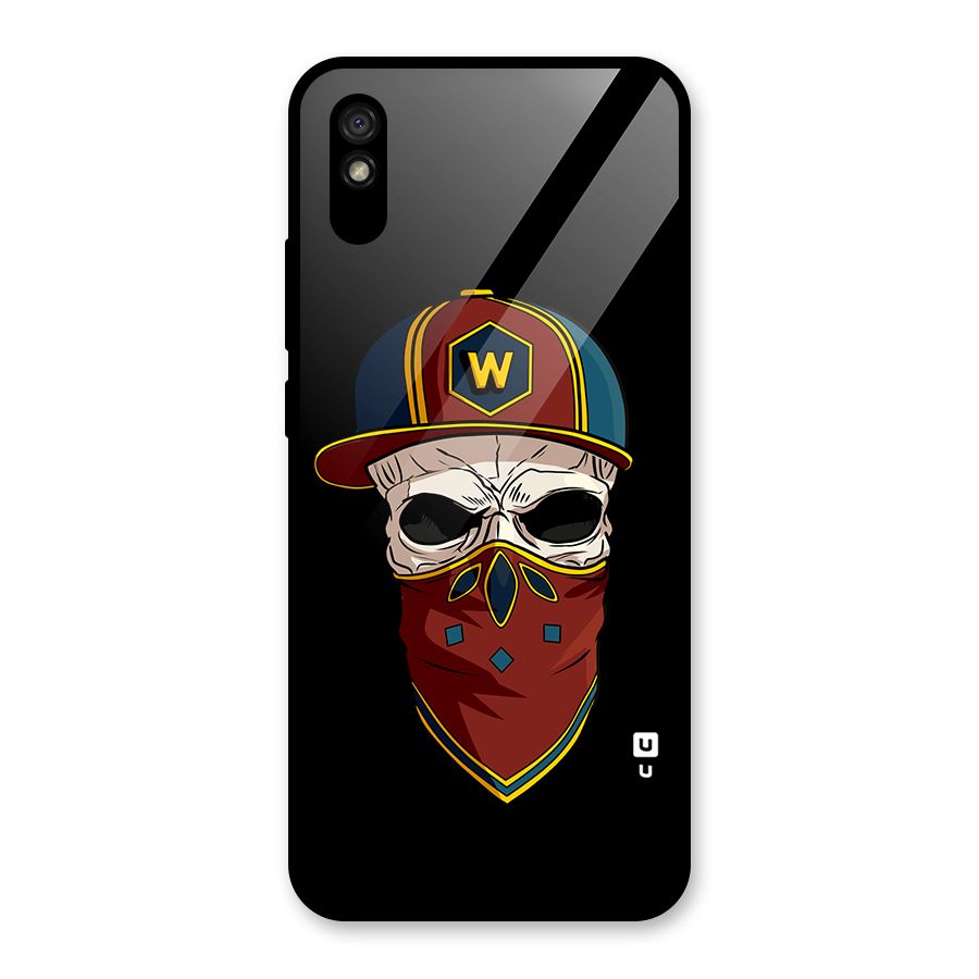 Cool Skull Mask Cap Glass Back Case for Redmi 9i
