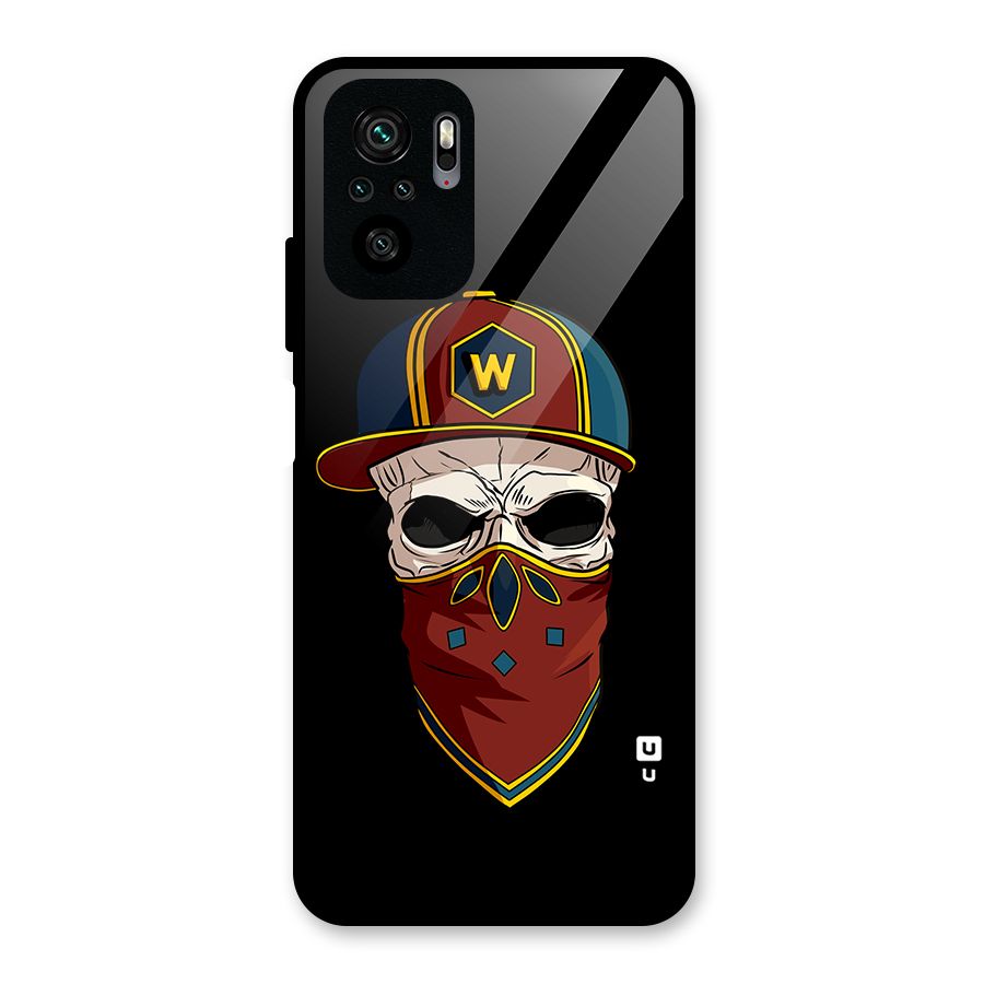 Cool Skull Mask Cap Glass Back Case for Redmi Note 10S