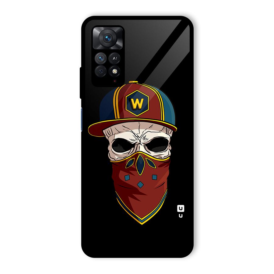 Cool Skull Mask Cap Glass Back Case for Redmi Note 11 Pro Plus 5G