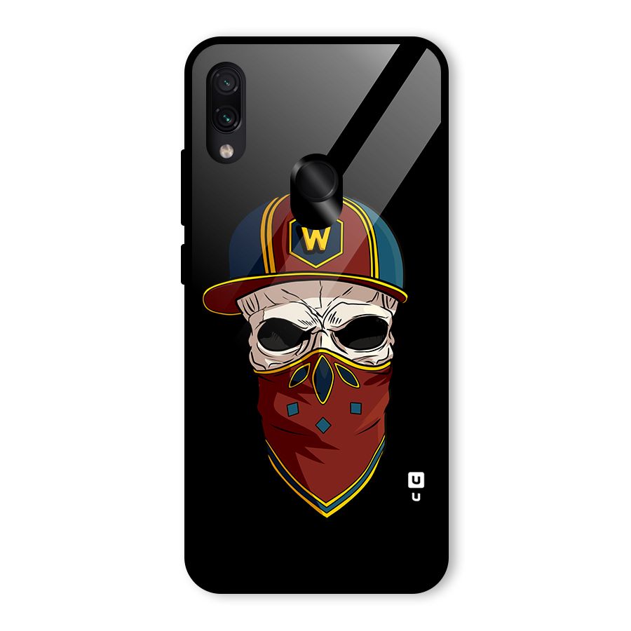 Cool Skull Mask Cap Glass Back Case for Redmi Note 7S