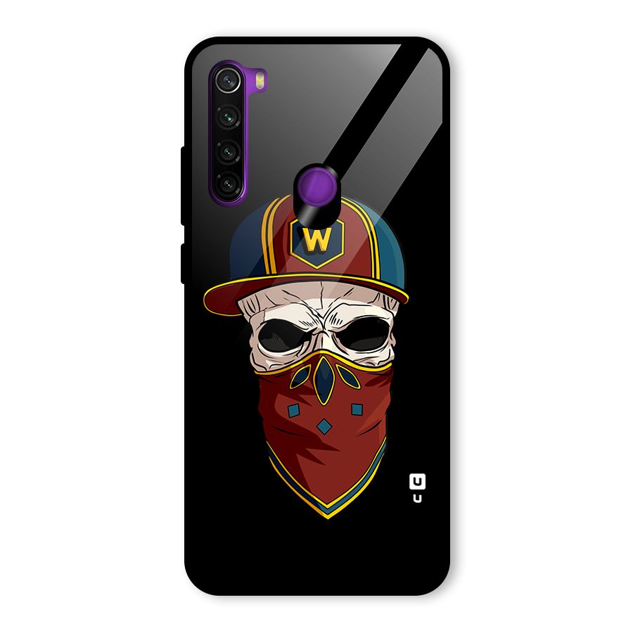 Cool Skull Mask Cap Glass Back Case for Redmi Note 8