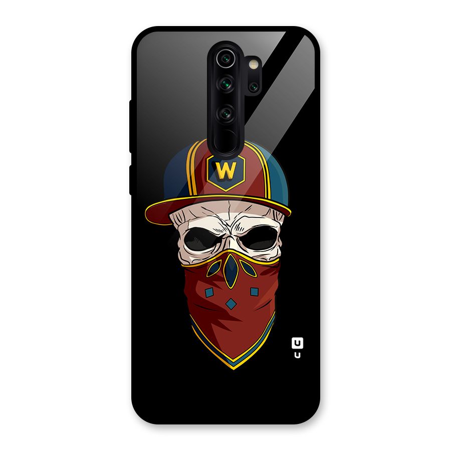 Cool Skull Mask Cap Glass Back Case for Redmi Note 8 Pro