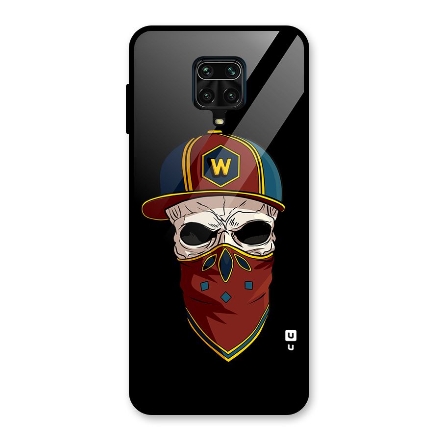 Cool Skull Mask Cap Glass Back Case for Redmi Note 9 Pro