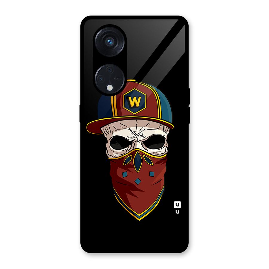 Cool Skull Mask Cap Glass Back Case for Reno8 T 5G