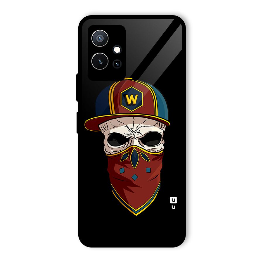 Cool Skull Mask Cap Glass Back Case for Vivo T1 5G