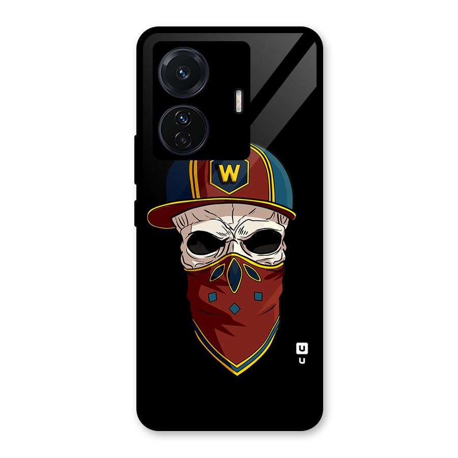 Cool Skull Mask Cap Glass Back Case for Vivo T1 Pro