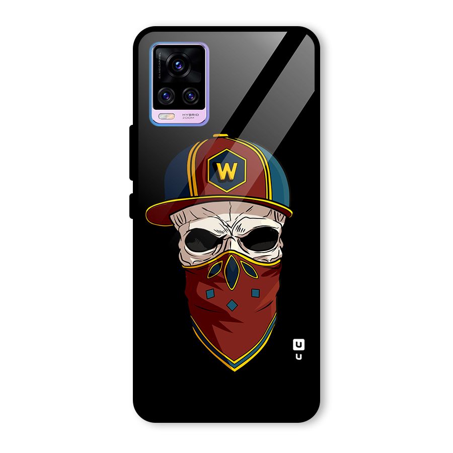 Cool Skull Mask Cap Glass Back Case for Vivo V20 Pro