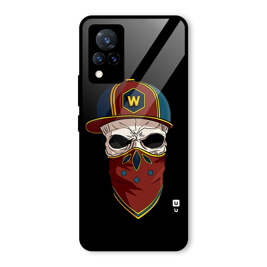 Cool Skull Mask Cap Glass Back Case for Vivo V21 5G