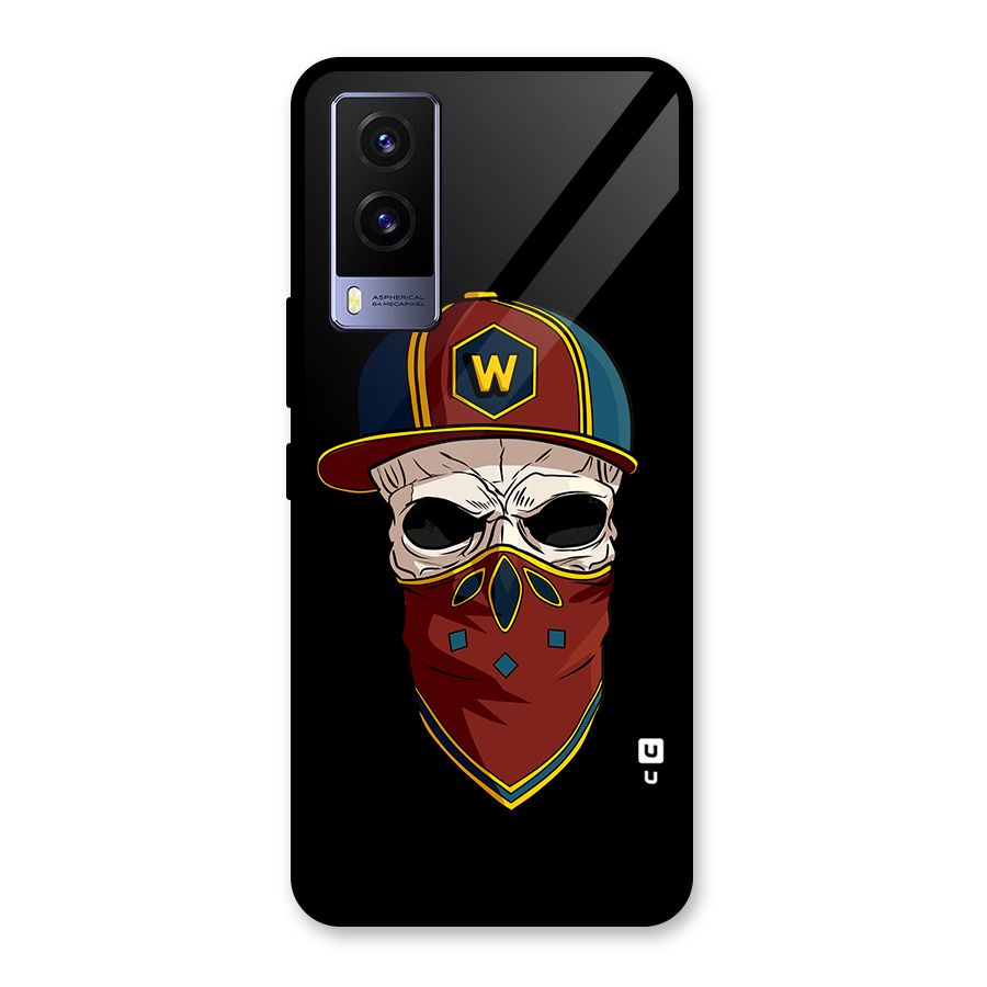 Cool Skull Mask Cap Glass Back Case for Vivo V21e 5G