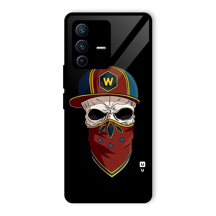 Cool Skull Mask Cap Glass Back Case for Vivo V23 Pro