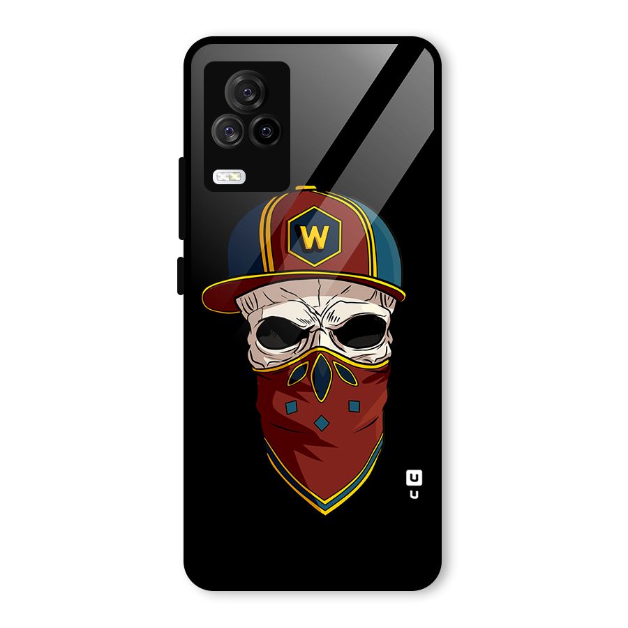 Cool Skull Mask Cap Glass Back Case for Vivo iQOO 7 Legend 5G