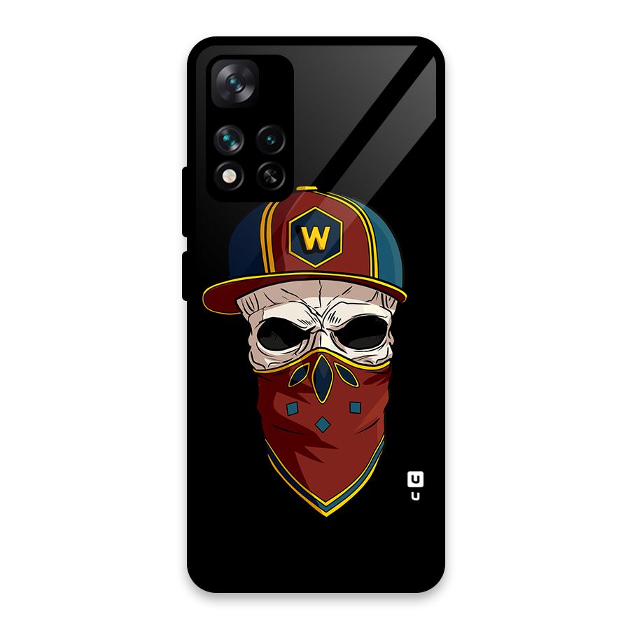 Cool Skull Mask Cap Glass Back Case for Xiaomi 11i 5G