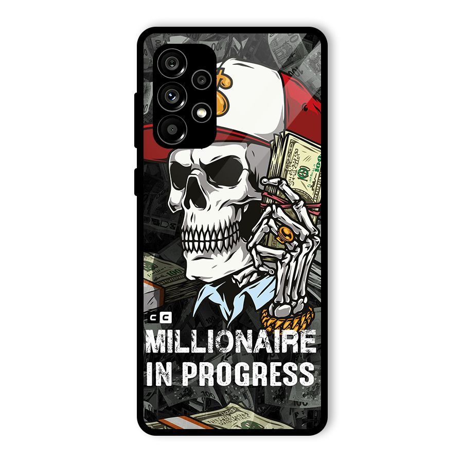 Cool Skull Millionaire In Progress Glass Back Case for Galaxy A73 5G