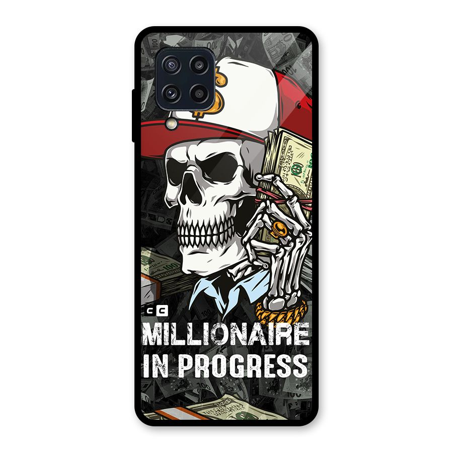 Cool Skull Millionaire In Progress Glass Back Case for Galaxy M32