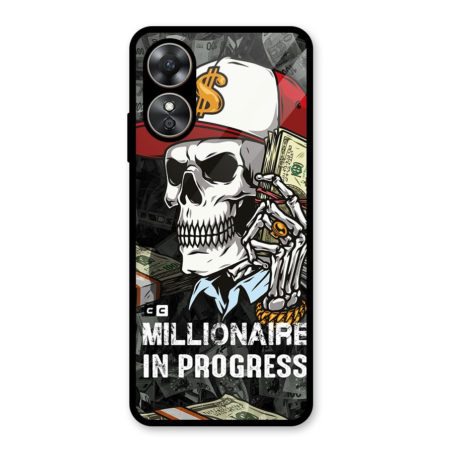 Cool Skull Millionaire In Progress Glass Back Case for Oppo A17