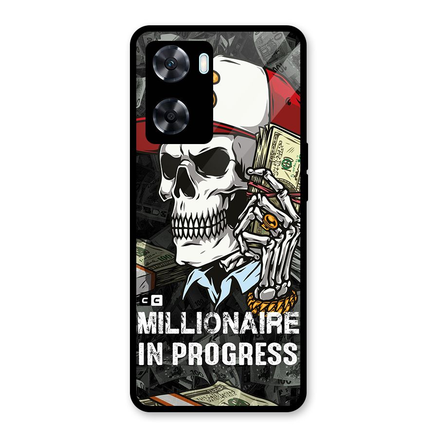 Cool Skull Millionaire In Progress Glass Back Case for Oppo A77