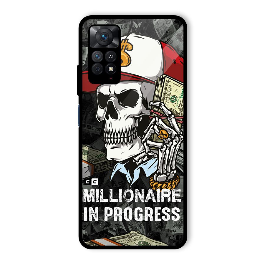 Cool Skull Millionaire In Progress Glass Back Case for Redmi Note 11 Pro Plus 5G