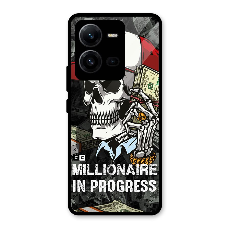 Cool Skull Millionaire In Progress Glass Back Case for Vivo V25