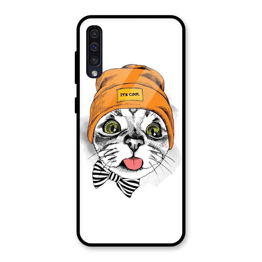Cool cat Glass Back Case for Galaxy A50