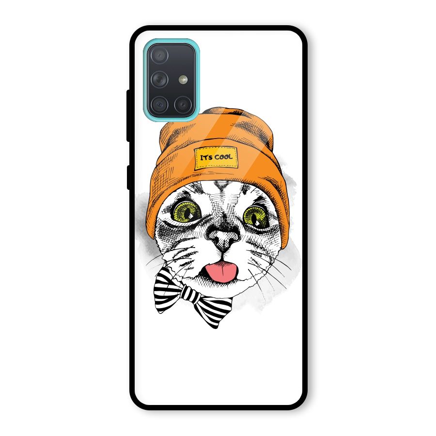 Cool cat Glass Back Case for Galaxy A71