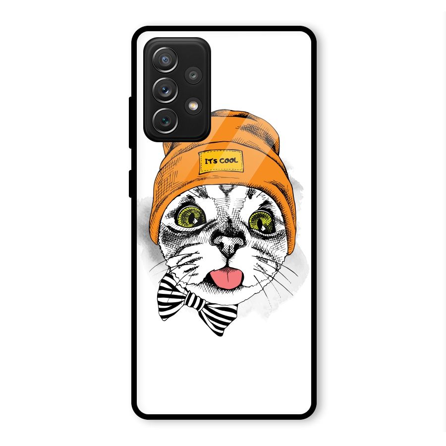 Cool cat Glass Back Case for Galaxy A72