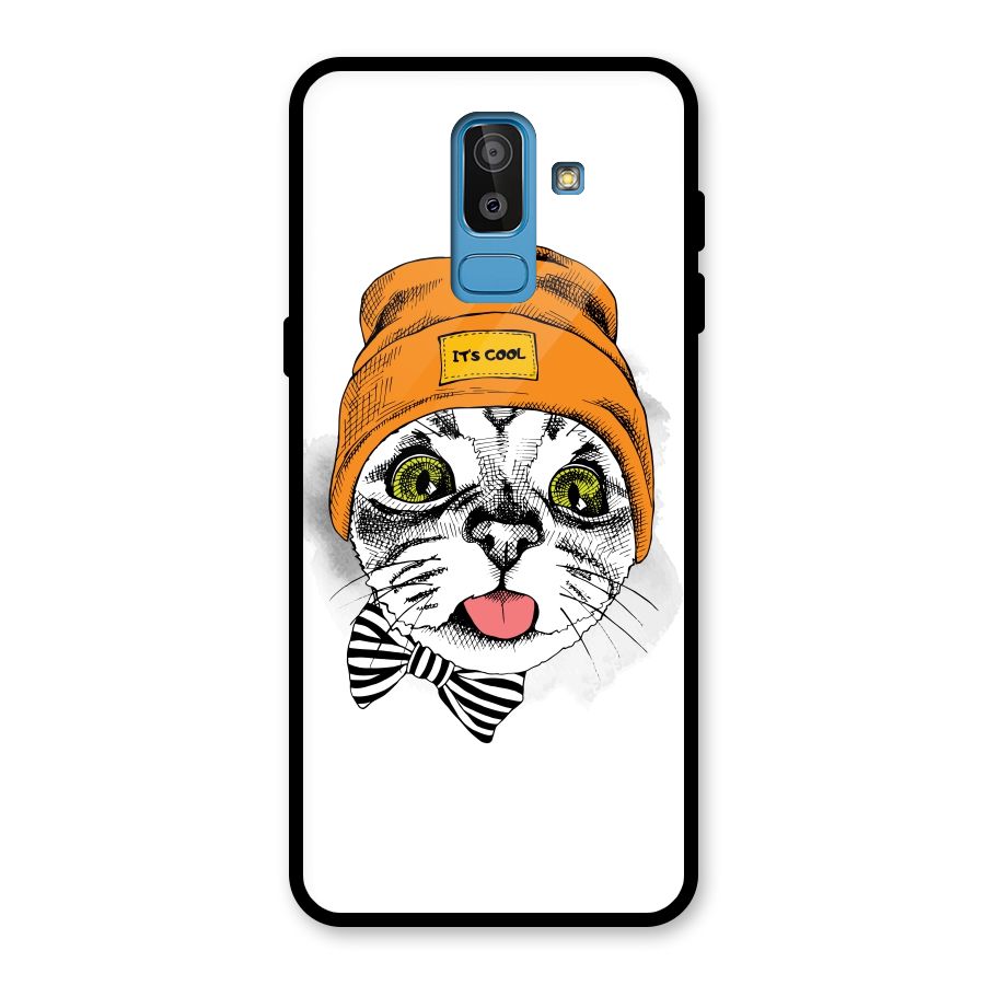 Cool cat Glass Back Case for Galaxy J8