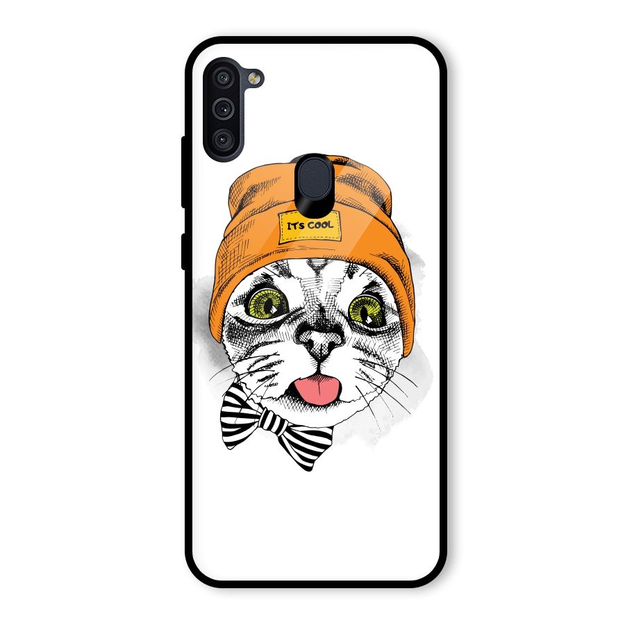 Cool cat Glass Back Case for Galaxy M11