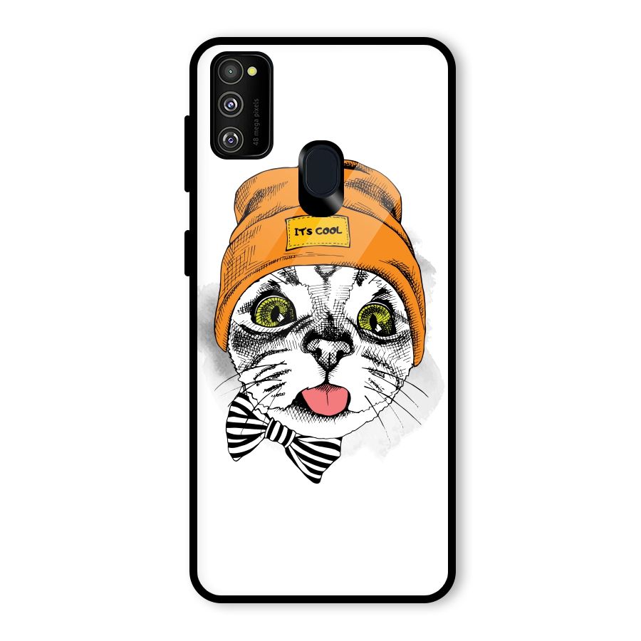 Cool cat Glass Back Case for Galaxy M30s