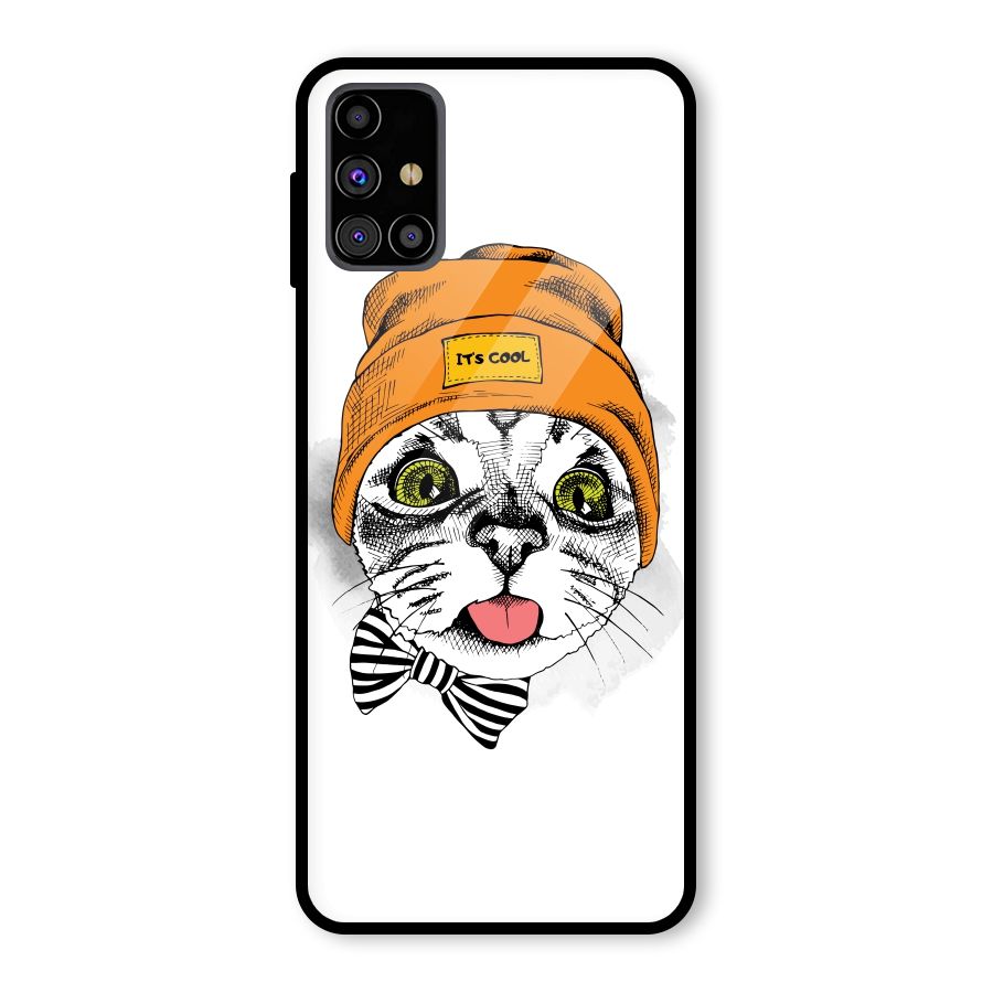 Cool cat Glass Back Case for Galaxy M31s