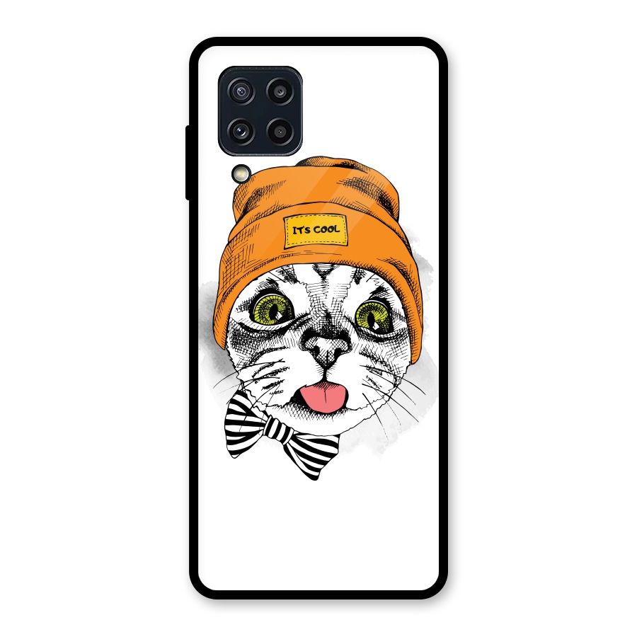 Cool cat Glass Back Case for Galaxy M32