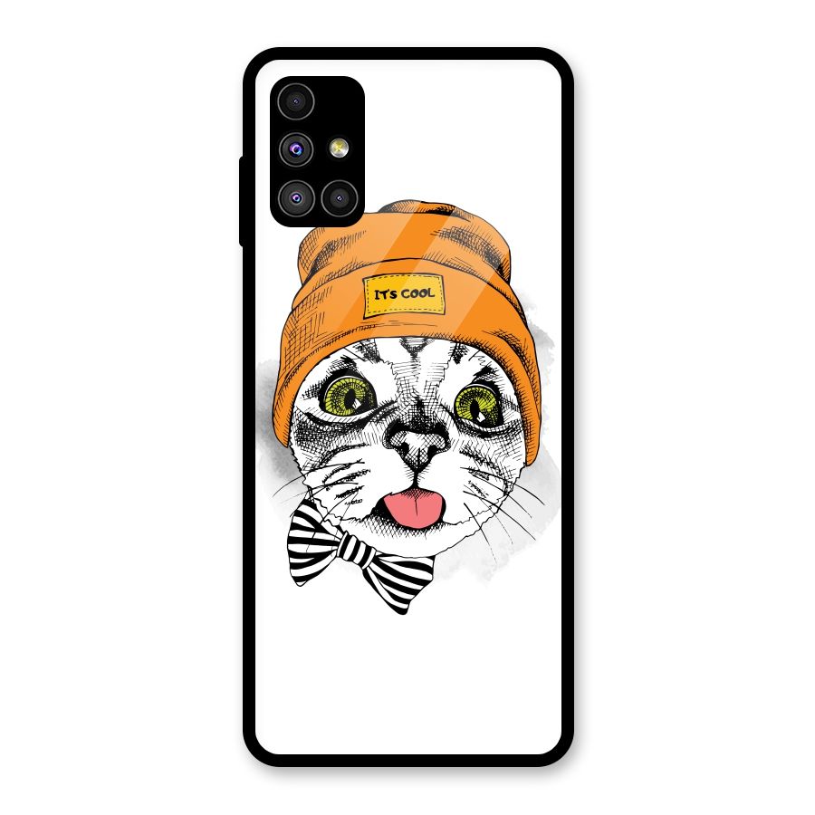 Cool cat Glass Back Case for Galaxy M51