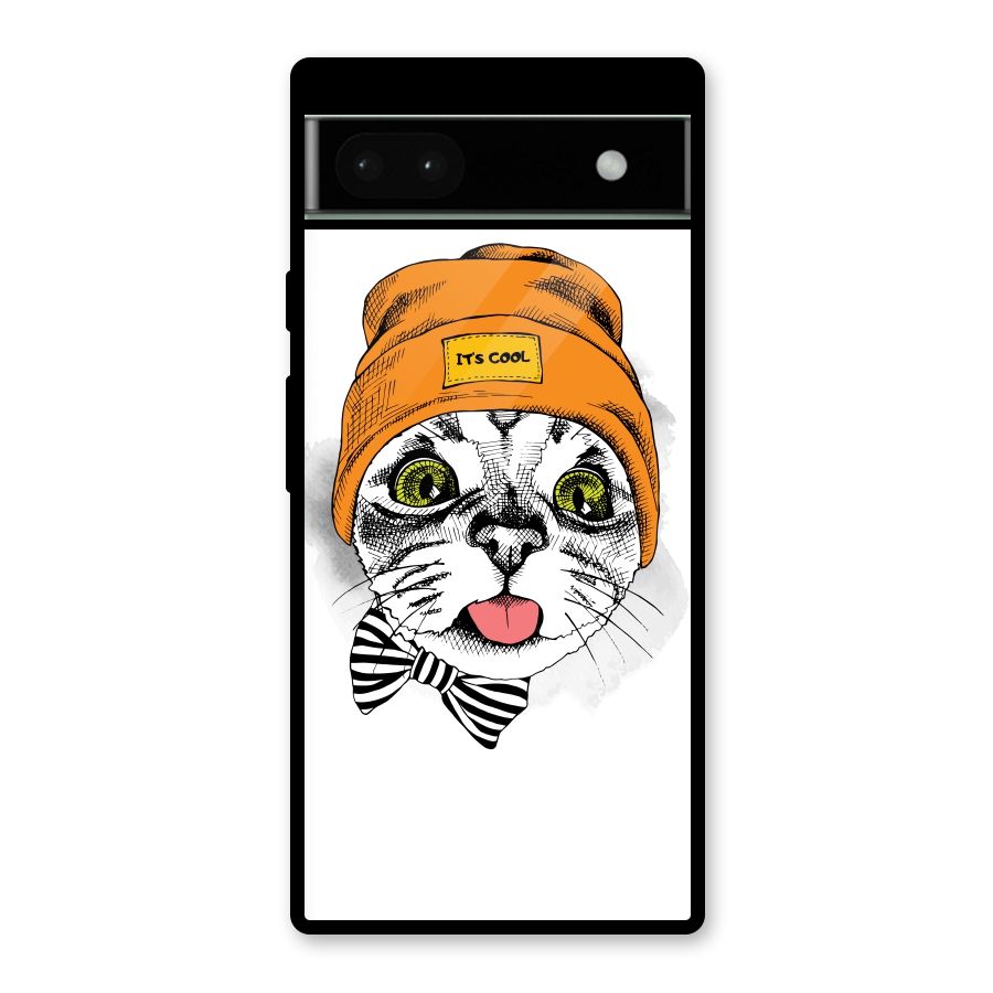 Cool cat Glass Back Case for Google Pixel 6a