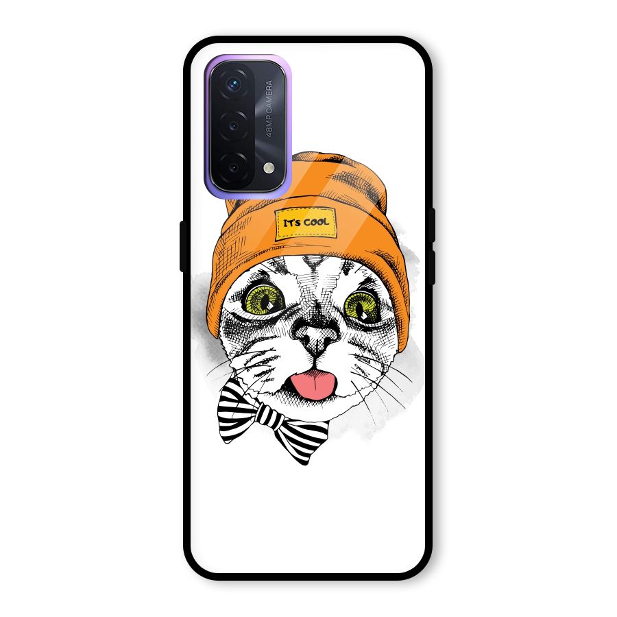 Cool cat Glass Back Case for Oppo A74 5G