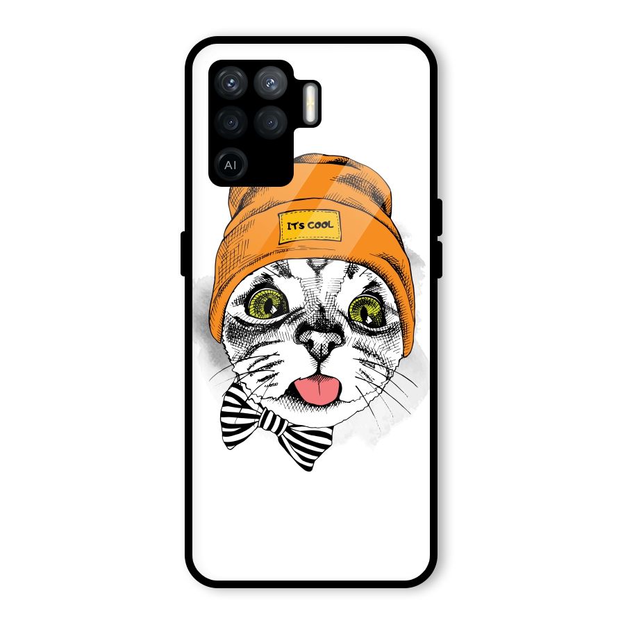 Cool cat Glass Back Case for Oppo F19 Pro