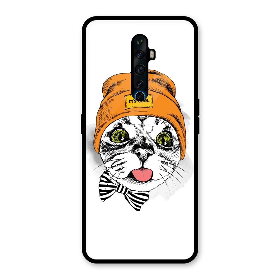 Cool cat Glass Back Case for Oppo Reno2 F