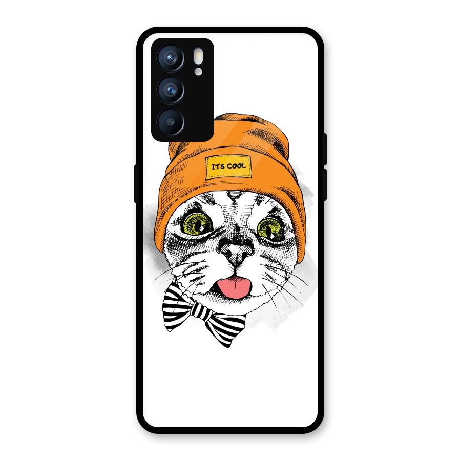 Cool cat Glass Back Case for Oppo Reno6 5G