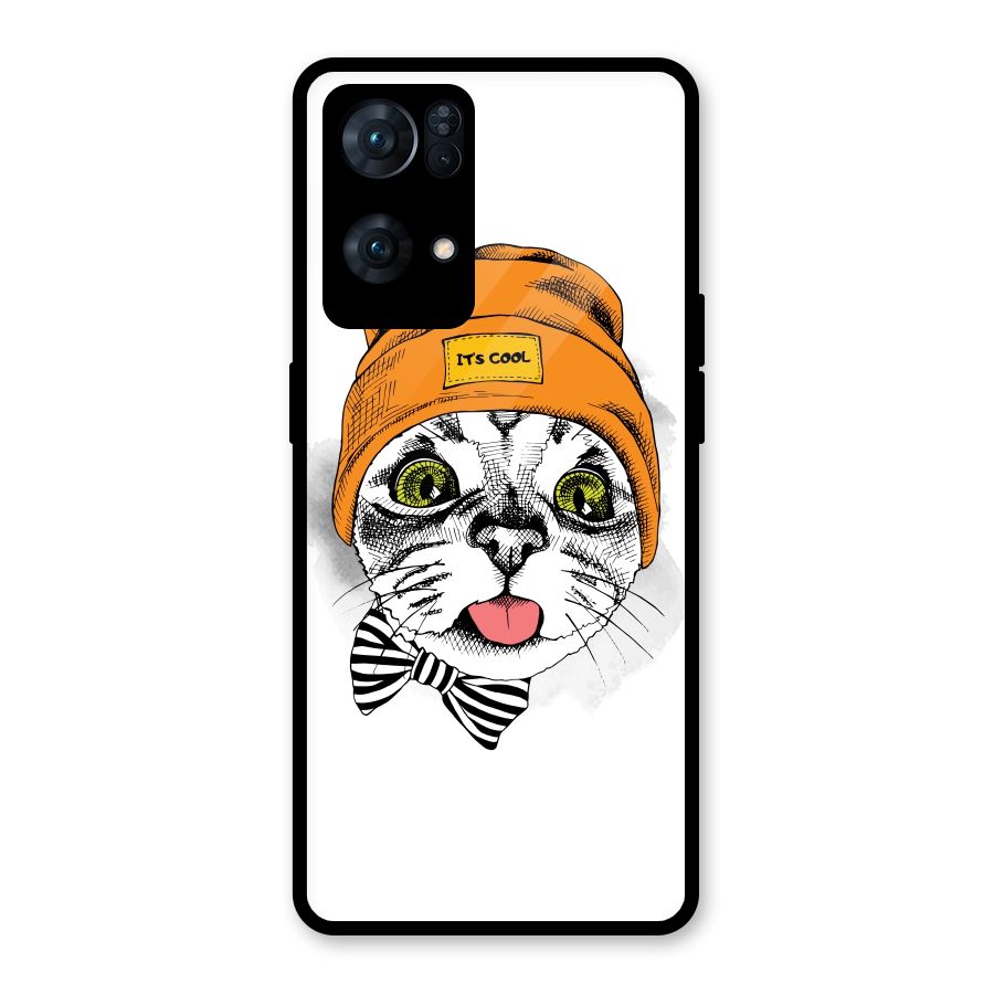 Cool cat Glass Back Case for Oppo Reno7 Pro 5G