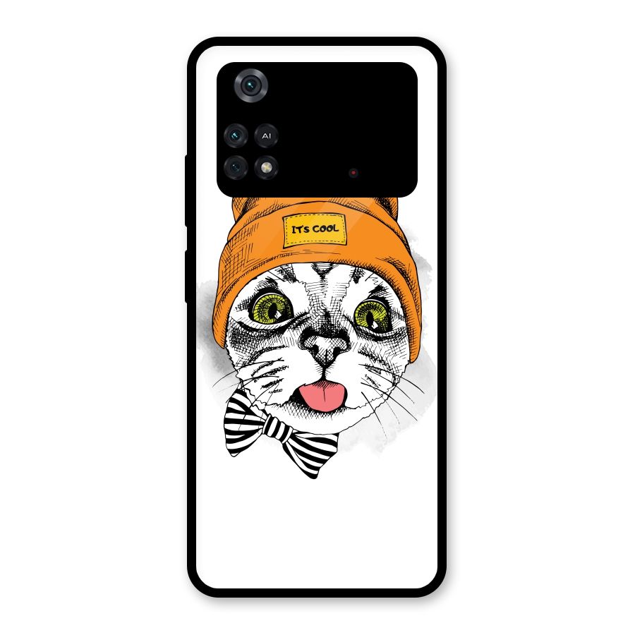 Cool cat Glass Back Case for Poco M4 Pro 4G