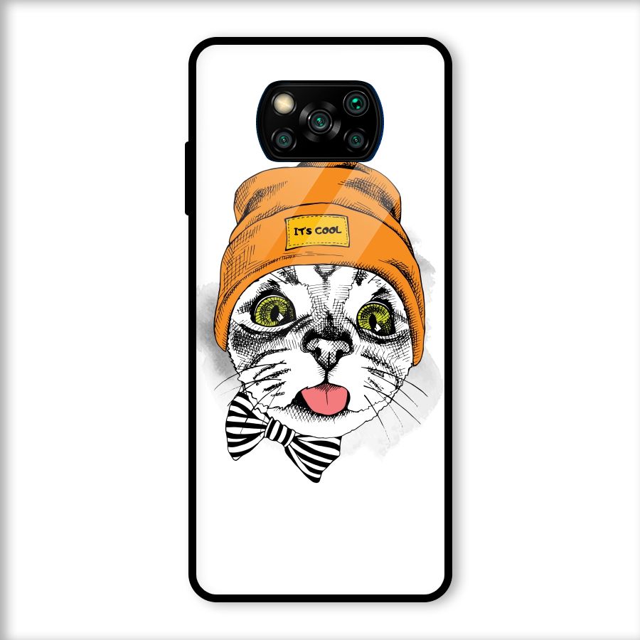 Cool cat Glass Back Case for Poco X3