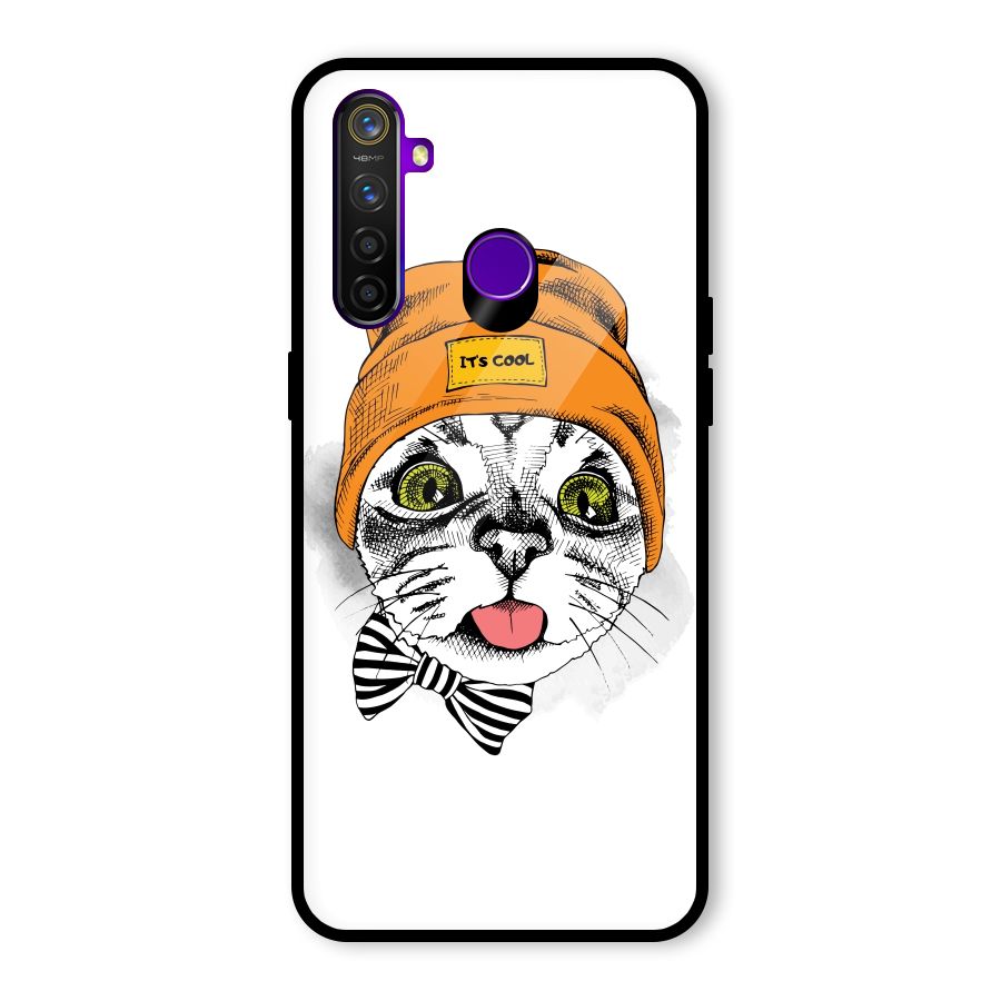 Cool cat Glass Back Case for Realme 5 Pro