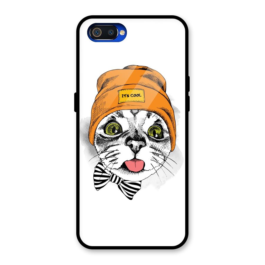Cool cat Glass Back Case for Realme C2
