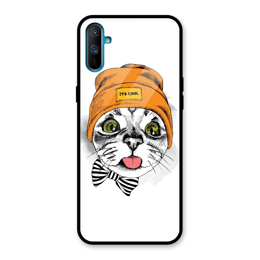 Cool cat Glass Back Case for Realme C3