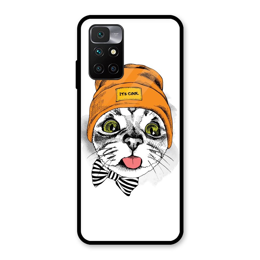 Cool cat Glass Back Case for Redmi 10 Prime