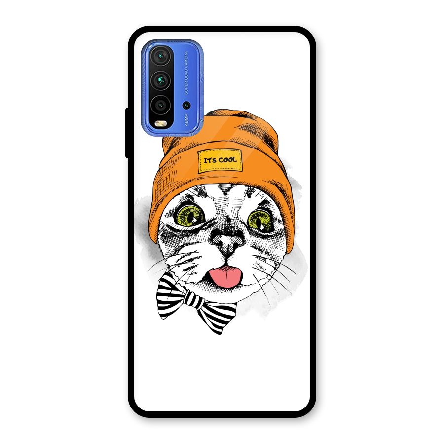 Cool cat Glass Back Case for Redmi 9 Power